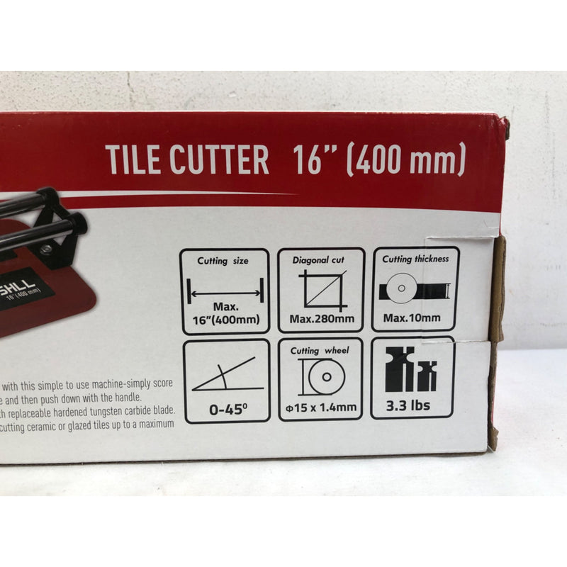 16 Inch Manual Tile Cutter, Porcelain Ceramic Tile, Tungsten Carbide Wheel
