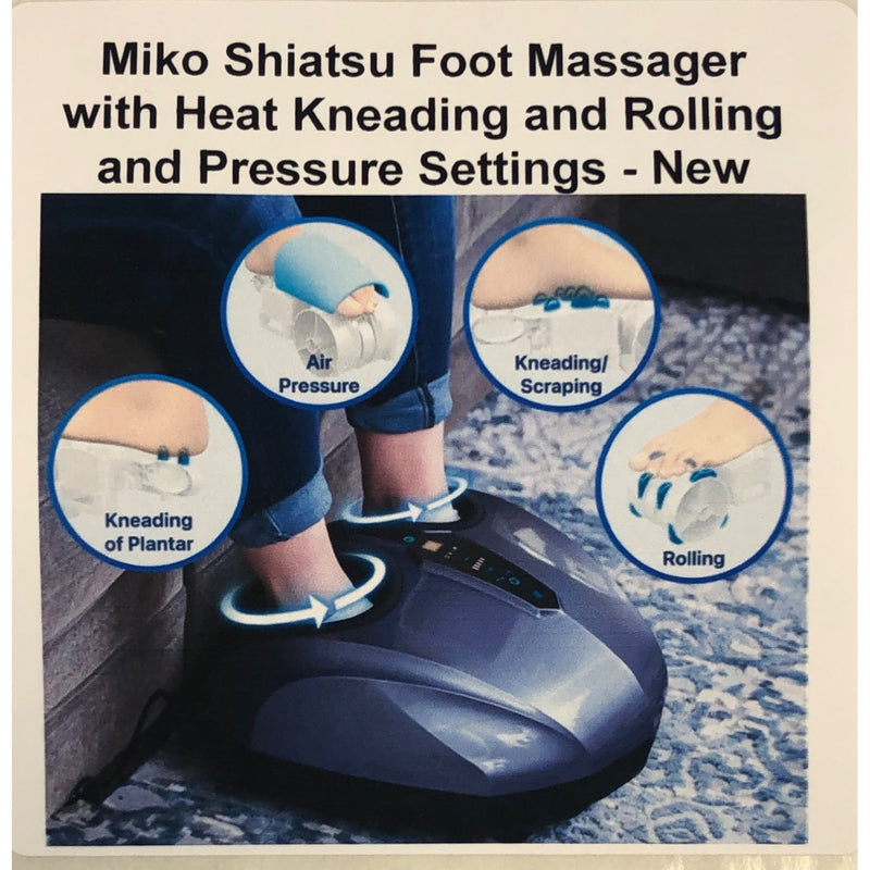 Miko Shiatsu Foot Massager with Heat Kneading and Rolling and Pressure Settings