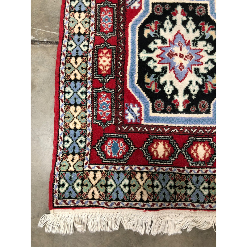Vintage Kazak Handmade Oriental Geometric Runner Rug, 6ft5in x 2ft6in
