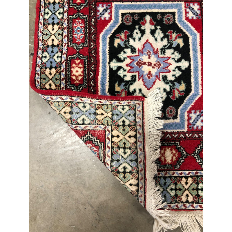 Vintage Kazak Handmade Oriental Geometric Runner Rug, 6ft5in x 2ft6in