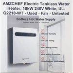 AMZCHEF Electric Tankless Water Heater, 18kW 240V White, UL-Q2218-WT