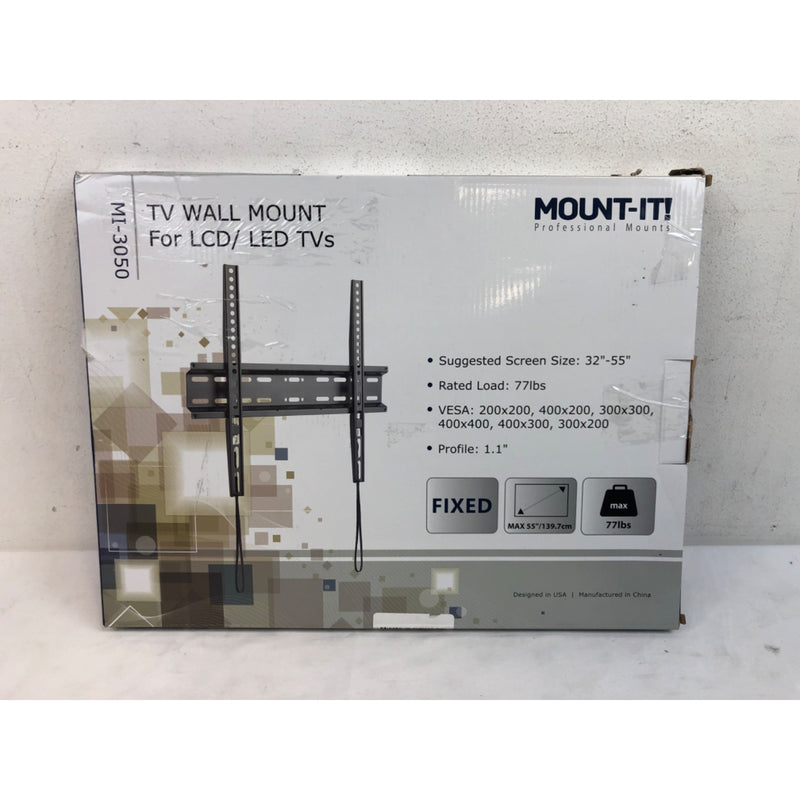 Mount-It! Low Profile Fixed TV Wall Mount, Fits 32- 55 Tvs, Capacity 77 lbs.