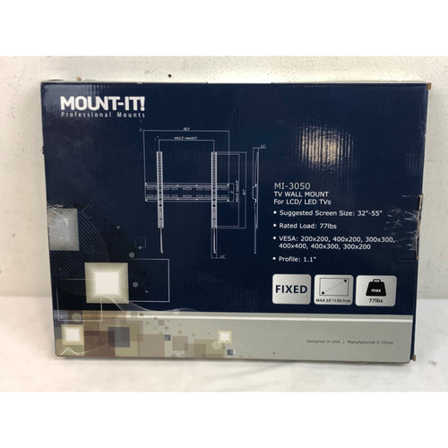 Mount-It! Low Profile Fixed TV Wall Mount, Fits 32- 55 Tvs, Capacity 77 lbs.