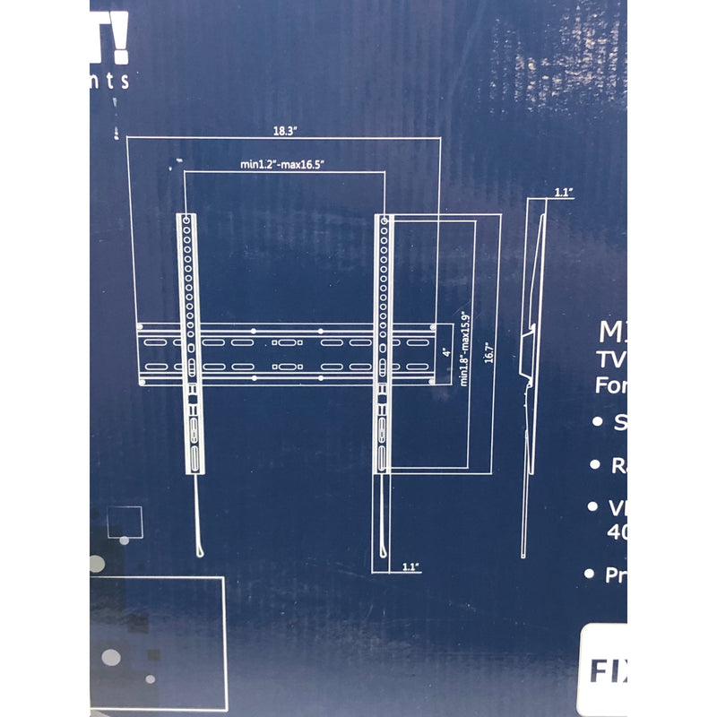 Mount-It! Low Profile Fixed TV Wall Mount, Fits 32- 55 Tvs, Capacity 77 lbs.