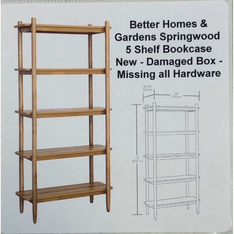 Better Homes & Gardens Springwood 5 Shelf Bookcase
