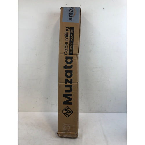 Muzata Black Cable Railing Post 36x2x2in, Drilled PS01 BH4S