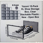 Yazoni 15-Pack XL Shoe Storage Box,Clear Stackable Plastic