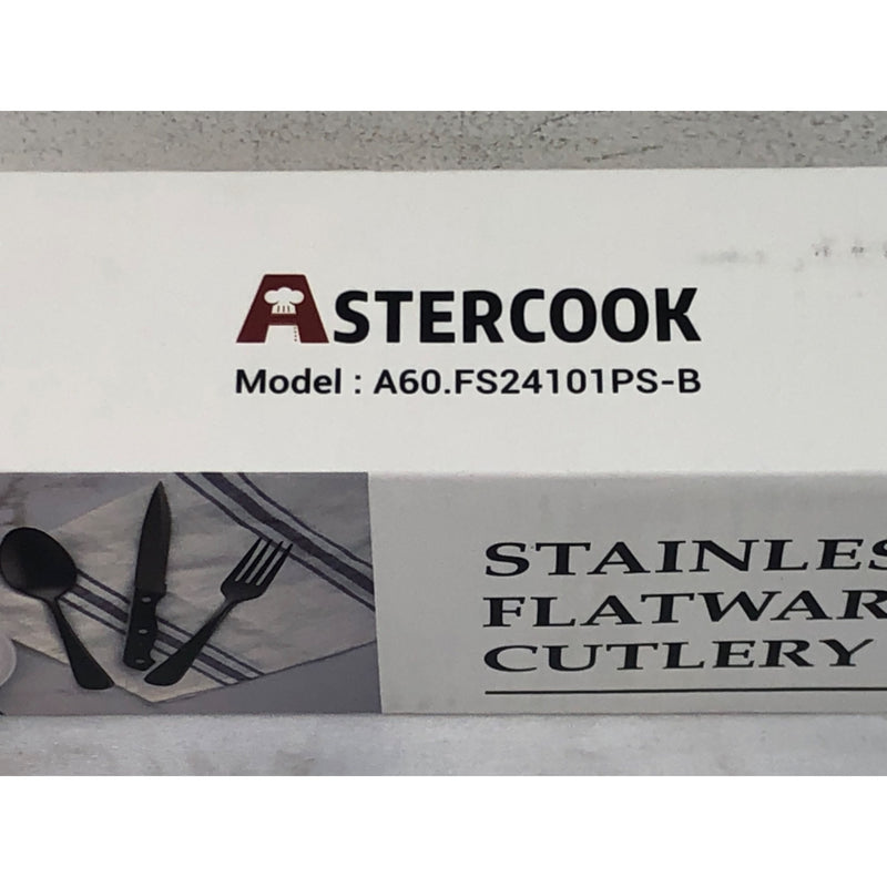 Astercook 25-Pieces Black Silverware Set with Steak Knives, Set  For 4