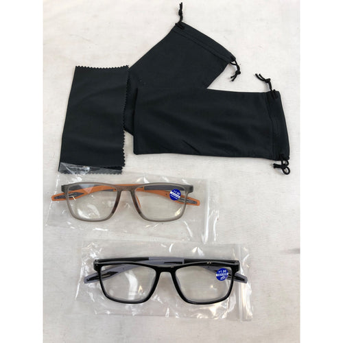 JixGien 2 Pack Reading Glasses for Men Sports Style Blue Light Blocking Readers