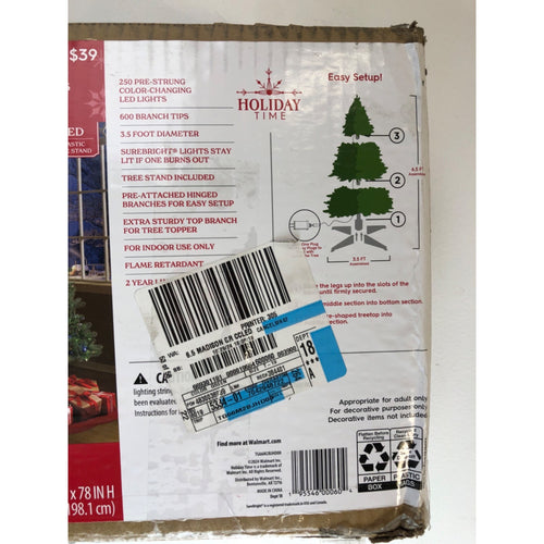 6.5 ft Madison Pine Artificial Christmas Tree with 250 Color-Changing LED Lights