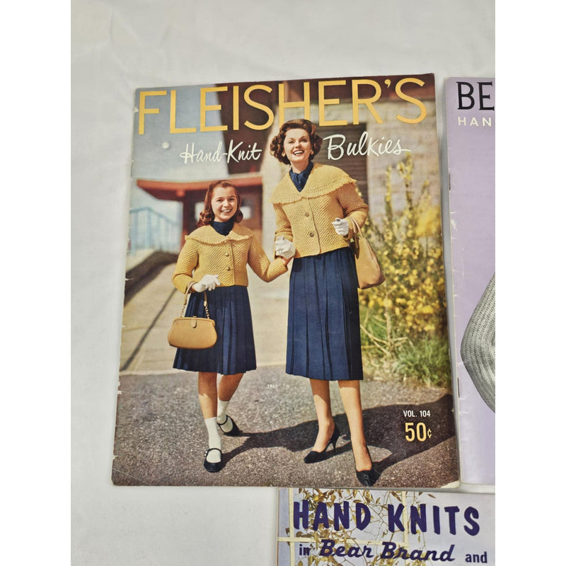 3 Magazine Issues Vintage - Fleisher's/Bear Brand - Knit Cardigan Pattern