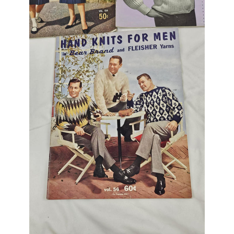 3 Magazine Issues Vintage - Fleisher's/Bear Brand - Knit Cardigan Pattern