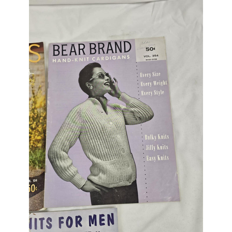 3 Magazine Issues Vintage - Fleisher's/Bear Brand - Knit Cardigan Pattern
