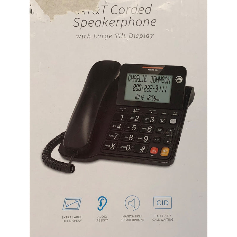 AT&T CL2940 Corded Single Line Speakerphone Caller ID/Call, Large Tilt Display