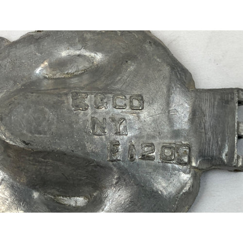 Vintage 1203 Santa Claus Wreath Pewter Ice Cream Mold, Eppelsheimer Broken Hinge