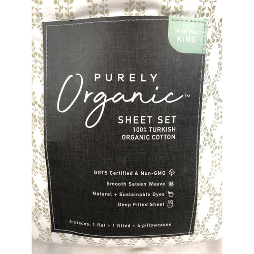 King, Pure Earth Organic 300 Thread Count 6-piece Sheet Set