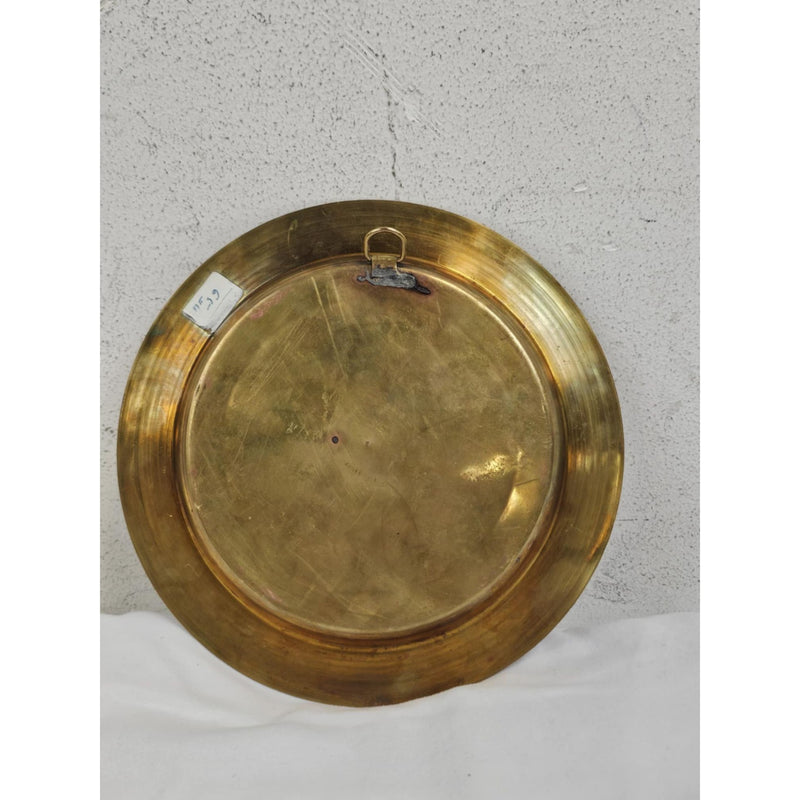 Vintage Brass Handcrafted Artisan Wall Plate - 8 Point Copper & Tin