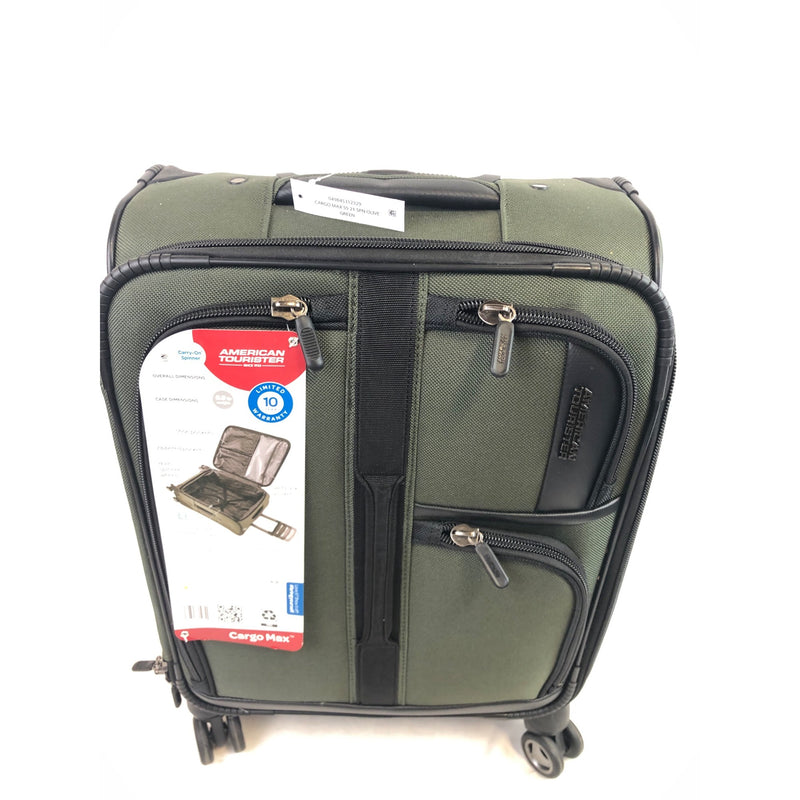 American Tourister Cargo Max 21in Softside Carry-on Spinner Luggage, Olive