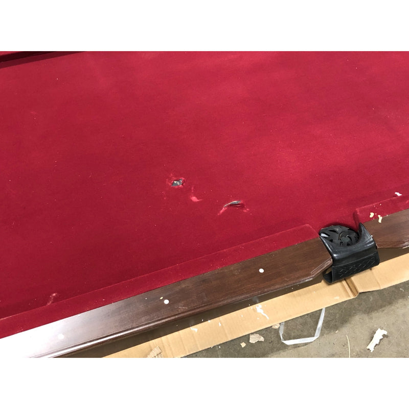 7.5 ft Pool Table, Billiard Cue Rack, Dartboard Set, Burgundy