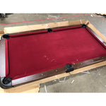 7.5 ft Pool Table, Billiard Cue Rack, Dartboard Set, Burgundy