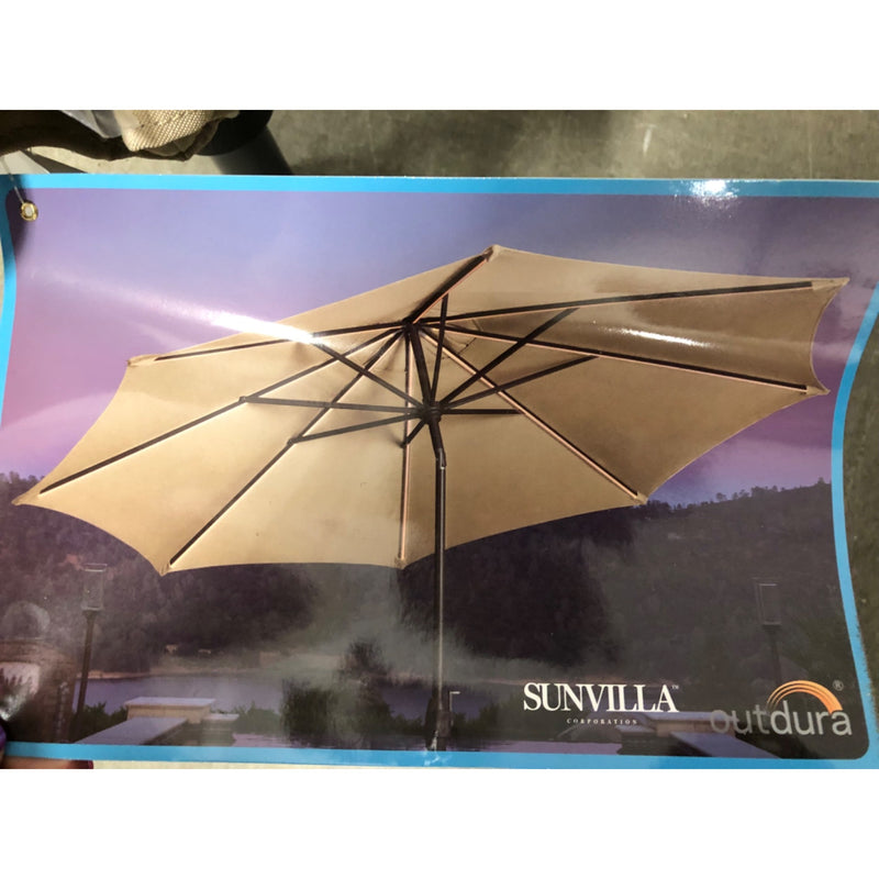 Sunvilla 10ft Round Solar LED Market Umbrella, Beige