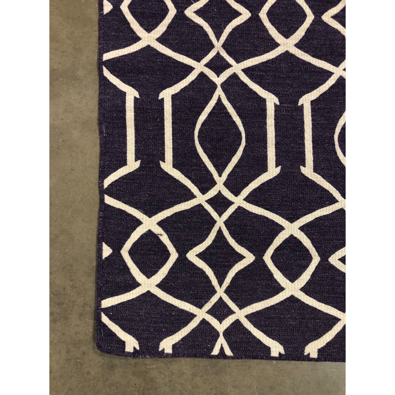 Linon Salonika Irongate Reversible Woven Wool 5ftx8ft Rug in Purple