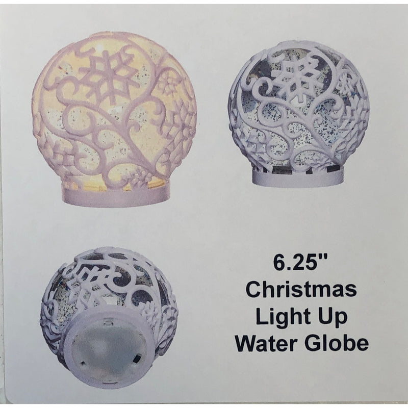 Transpac Artificial 6.25 in. Christmas Light Up Water Globe - Light Pink/Clear