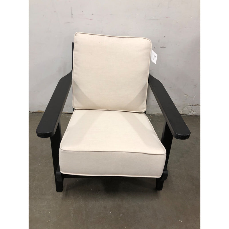 SAFAVIEH Nico Mid-Century Retro Solid Accent Chair, Bone White and Black