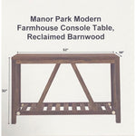 Manor Park Modern Farmhouse Console Table, Reclaimed Barnwood