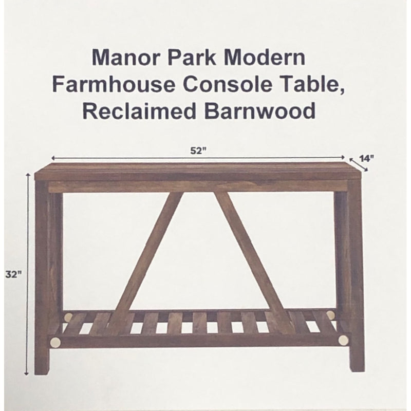 Manor Park Modern Farmhouse Console Table, Reclaimed Barnwood