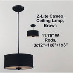 Z-Lite Cameo Ceiling Lamp, Brown