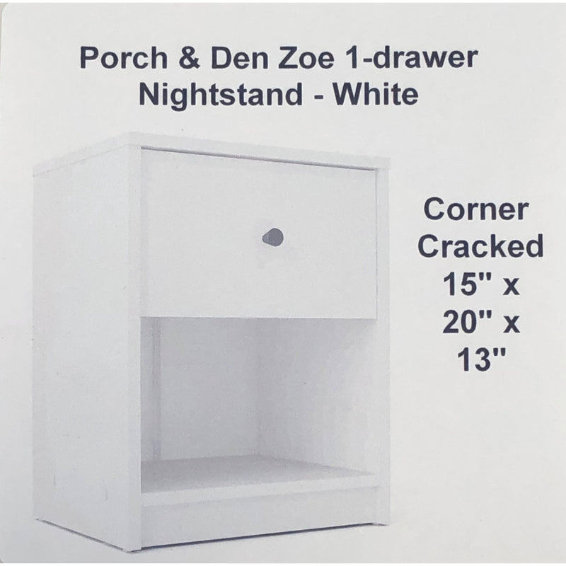 Porch & Den Zoe 1-drawer Nightstand - White