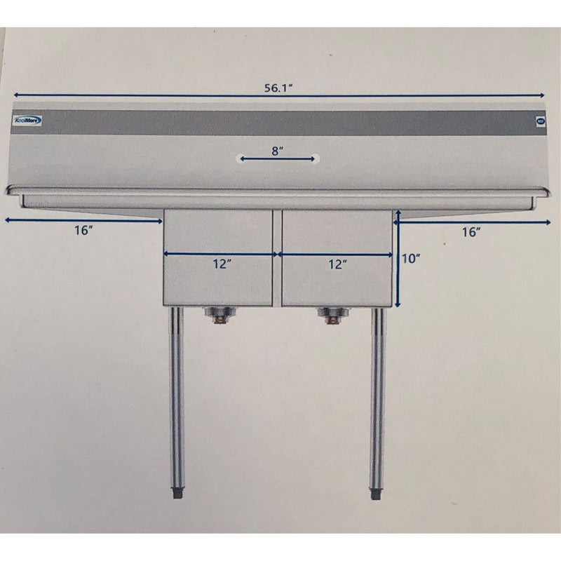 Koolmore 12in x 16in x10in Stainless Steel Kitchen Prep and Utility Sink, Silver