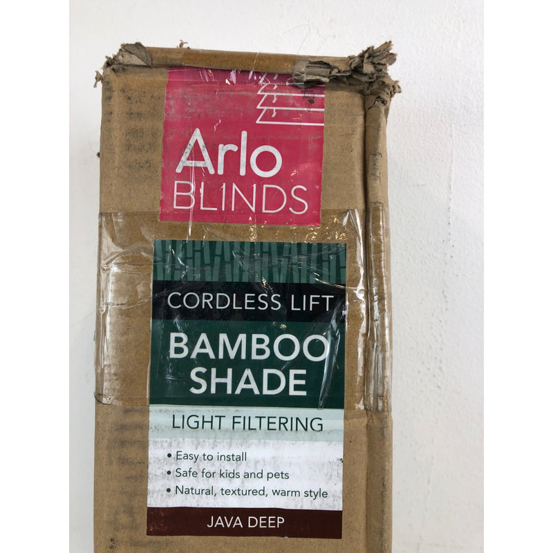 Arlo Blinds Cordless Java Deep Bamboo Roman Shades Blinds, 33in W x 74in H