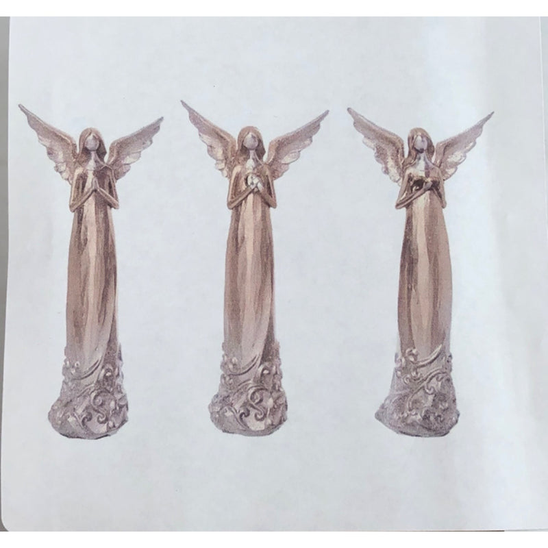 Transpac Resin Multicolor Christmas Medium Metallic Angel Figurines Set of 3