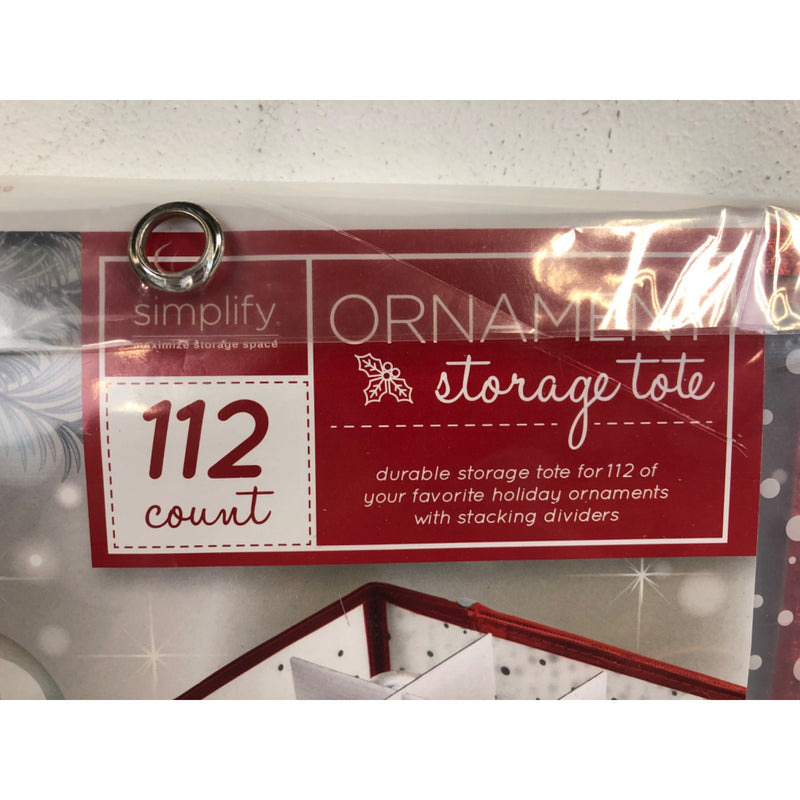 Simplify 112-Count Plastic Ornament Organizer, Red