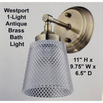 Westport 1-Light Antique Brass Bath Light