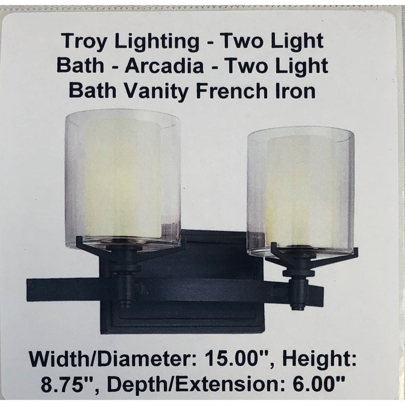 Troy Lighting - Two Light Bath - Arcadia - Two Light Bath Vanity French Iron