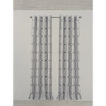 Gray Trellis Blackout Curtain, Geometric Pattern, 52 in W x 95 in L