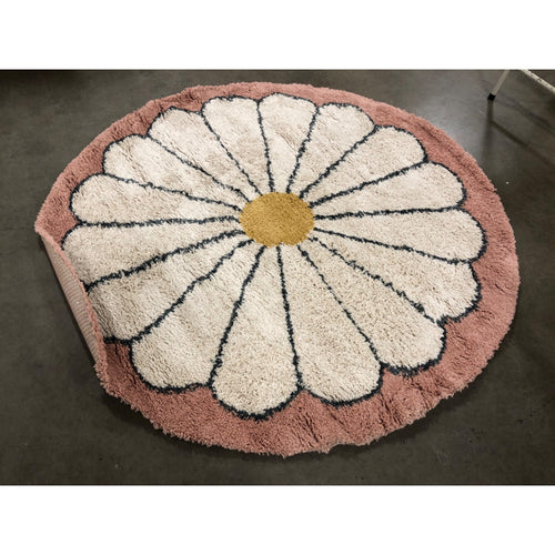 Mod-Tod Lily Kids Flower Shag Area Rug, 5ft 3in Round