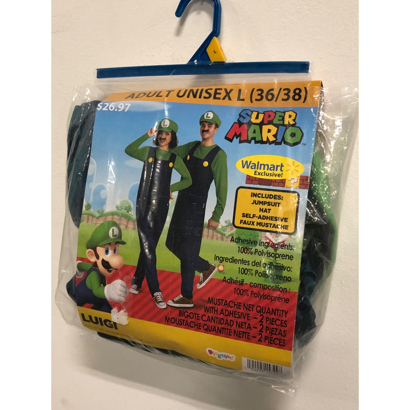 Luigi Unisex Halloween Costume, Size L, 36/38