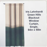 Iris Lehnhardt Green Hills Blackout Window Curtain, Single, 84in x 50in