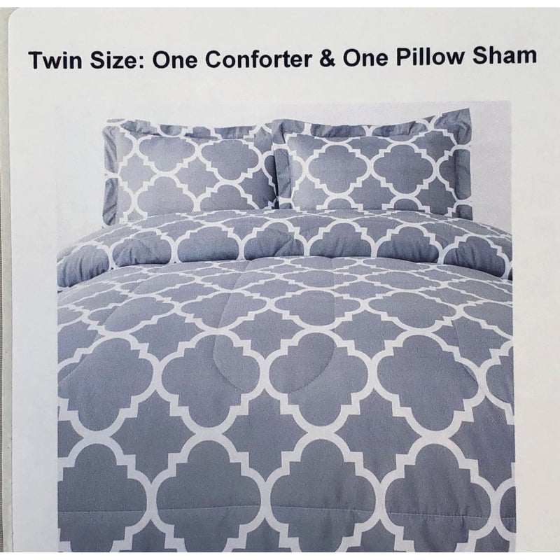 Shatex Light Grey Twin Size Comforter Set