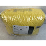 Full/Queen, Kasentex Cozy Diamond Design Quilt Set, Yellow