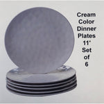 Certified International Solid Cream 11 inch Dinner Plates, Set of 6