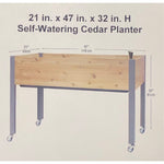 21 in. x 47 in. x 32 in. H Self-Watering Cedar Planter