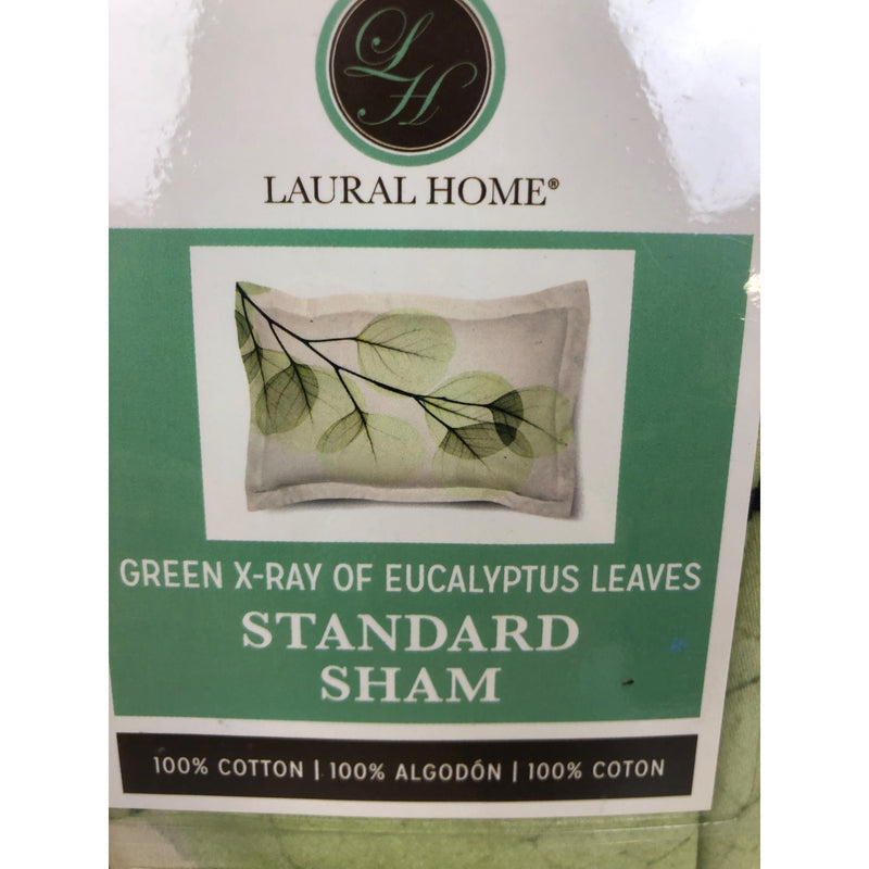 Laural Home Green X-Ray of Eucalyptus Leaves Standard Comforter Sham