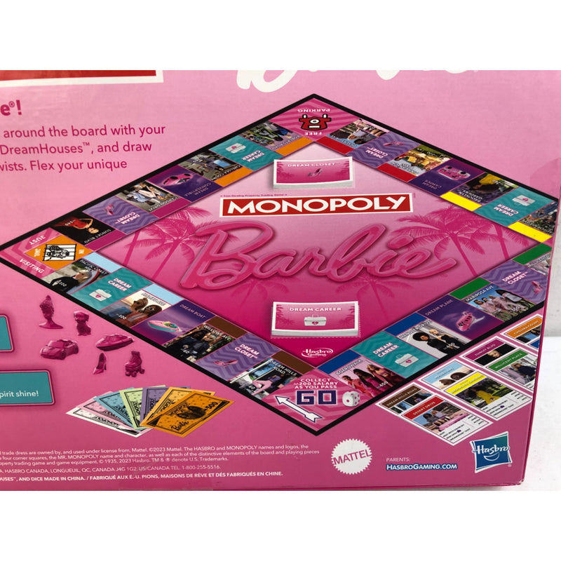 Monopoly Barbie Board Game for Kids and Family Ages 8 and Up, 2-6 Players