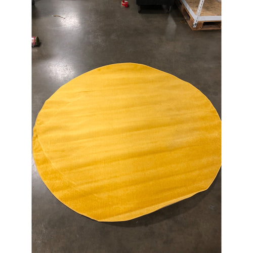 6ft X 6ft Yellow Round Non Skid Indoor Outdoor Area Rug