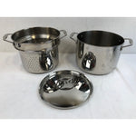 3 pc Kirkland 8 quart Stock Pot with Pasta Insert Strainer and Lid